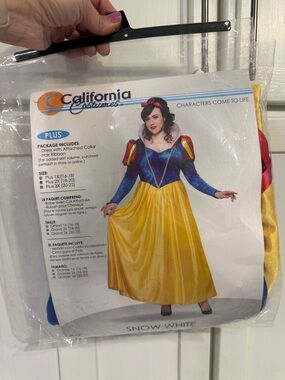California Costumes Snow White New Plus Size 18-20 Dress Ribbon Disney Costume